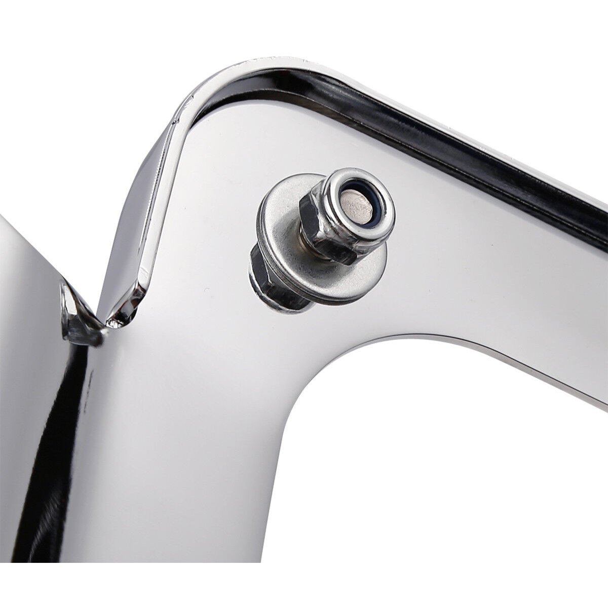 Chrome Curved Laydown License Plate Mount Frame W/Light For Harley-Davidson