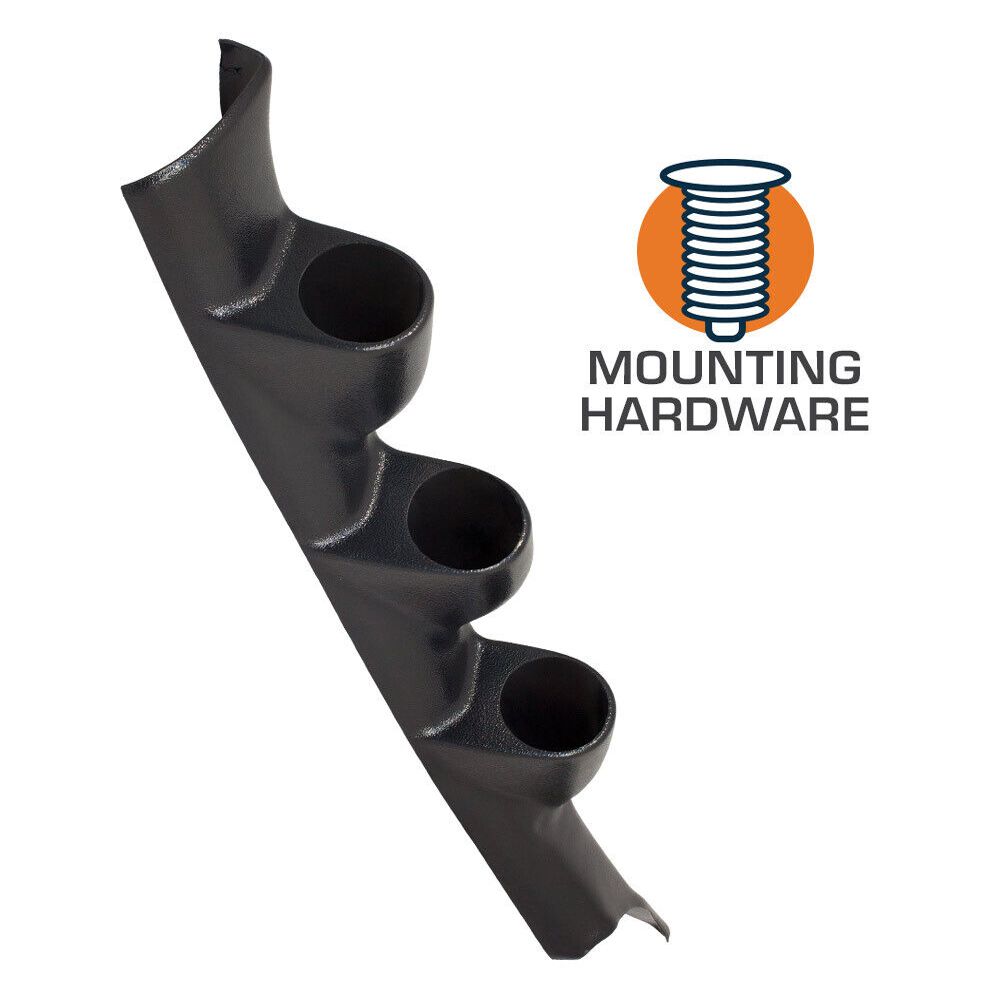Black Triple Gauge 52mm Pillar For 95-98 240SX Base 97-98 240SX LE 95-98 240SX SE S14