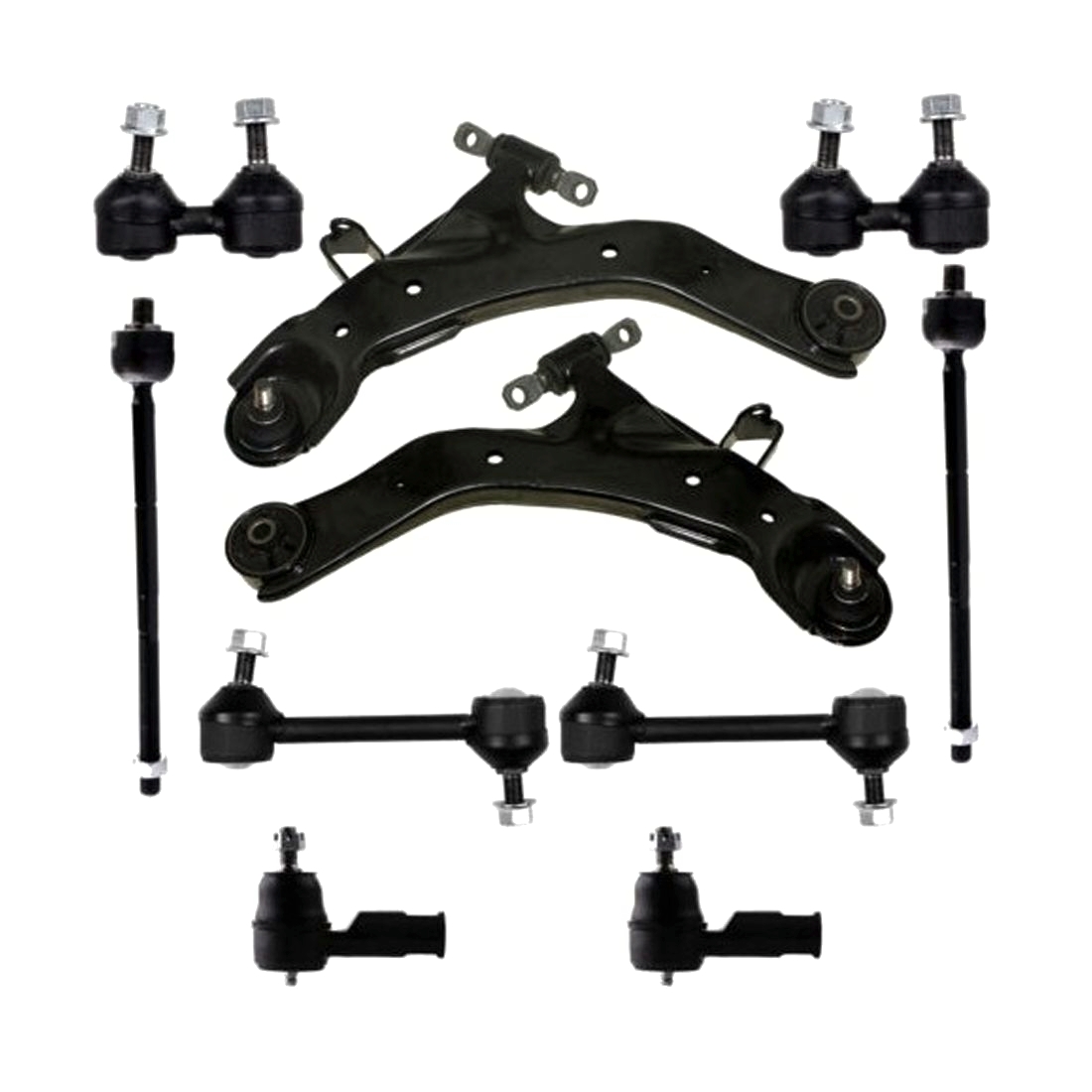 10x Front Control Arms Tie Rods Sway Bar End Links For 2001-2006 Hyundai Elantra