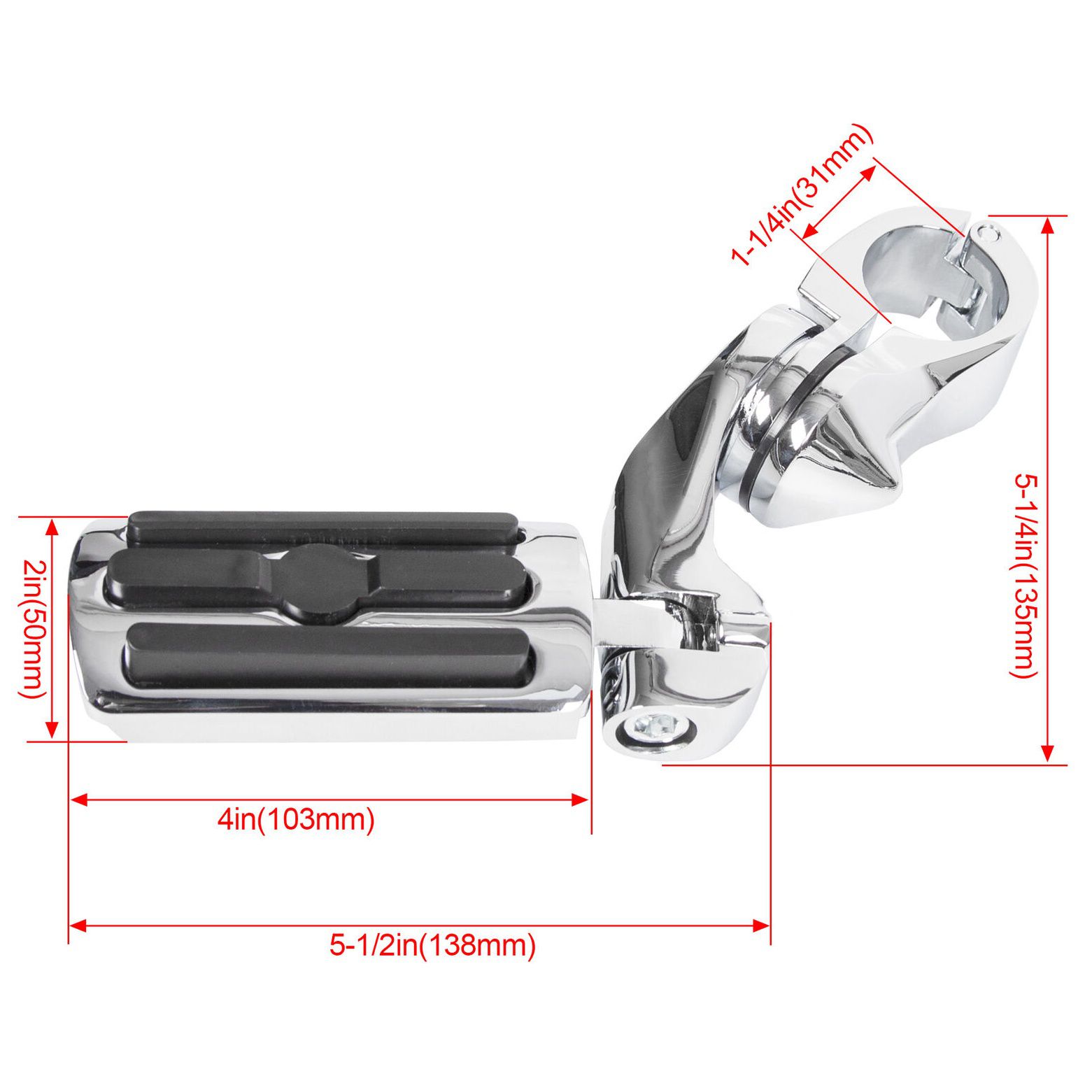 1-1/4" 1.25" Motorcycle Highway Crash Bar Foot Pegs For Harley-Davidson Honda