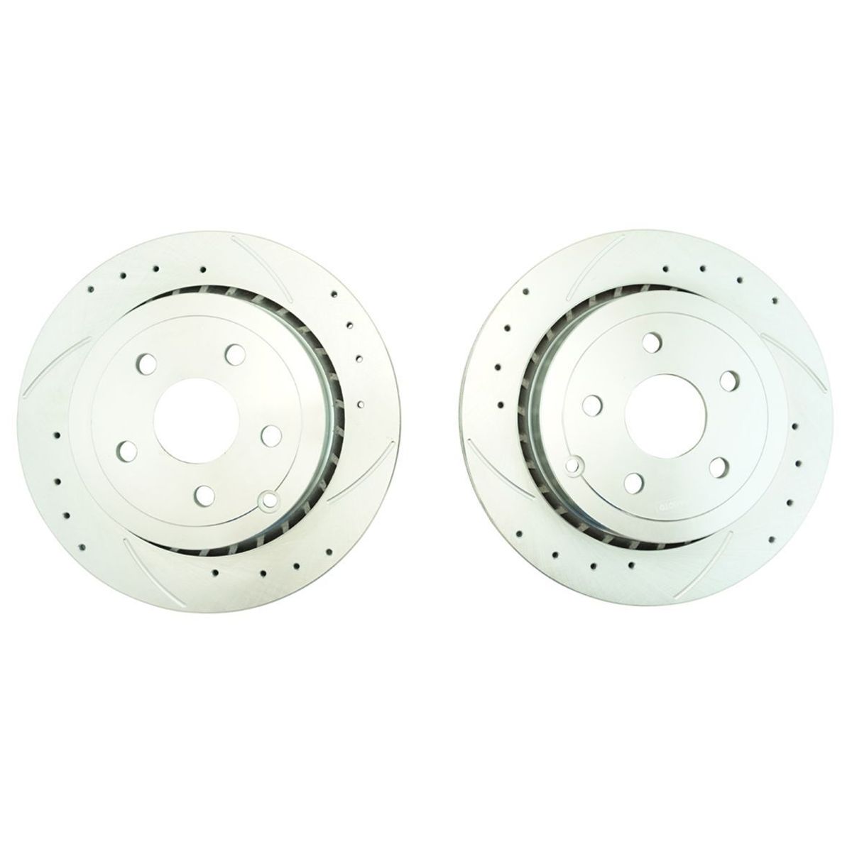 Front & Rear Ceramic Brake Pads & Performance Drilled Slotted Coated Rotor Kit