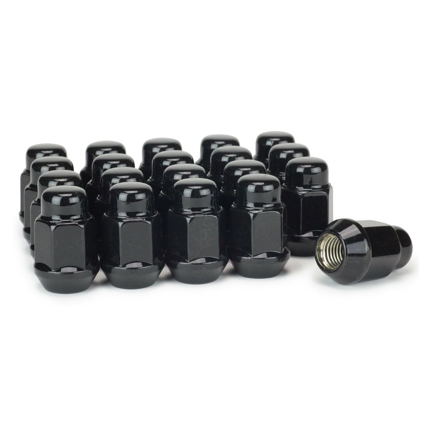 4 Sets Of - Lug Nuts Bulge Acorn 12x1.5 Black Wheel Nut Fits Impala Malibu GM