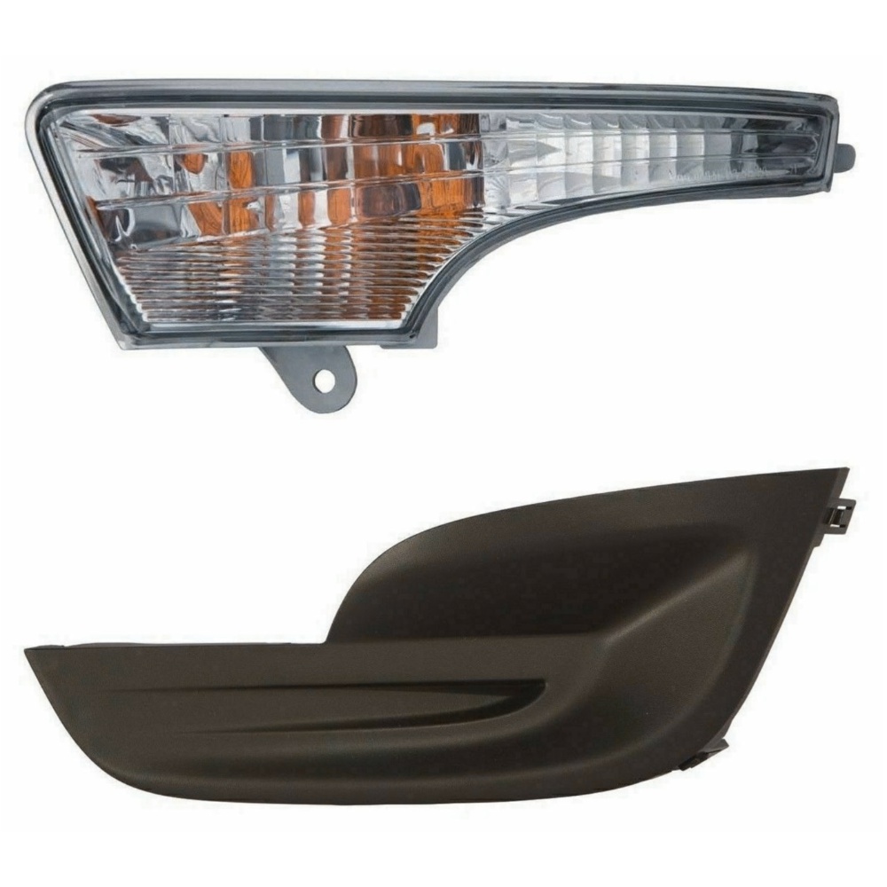 Front Left Side Signal + Fog Lamp Cover Textured For 2013-15 Nissan Altima Sedan