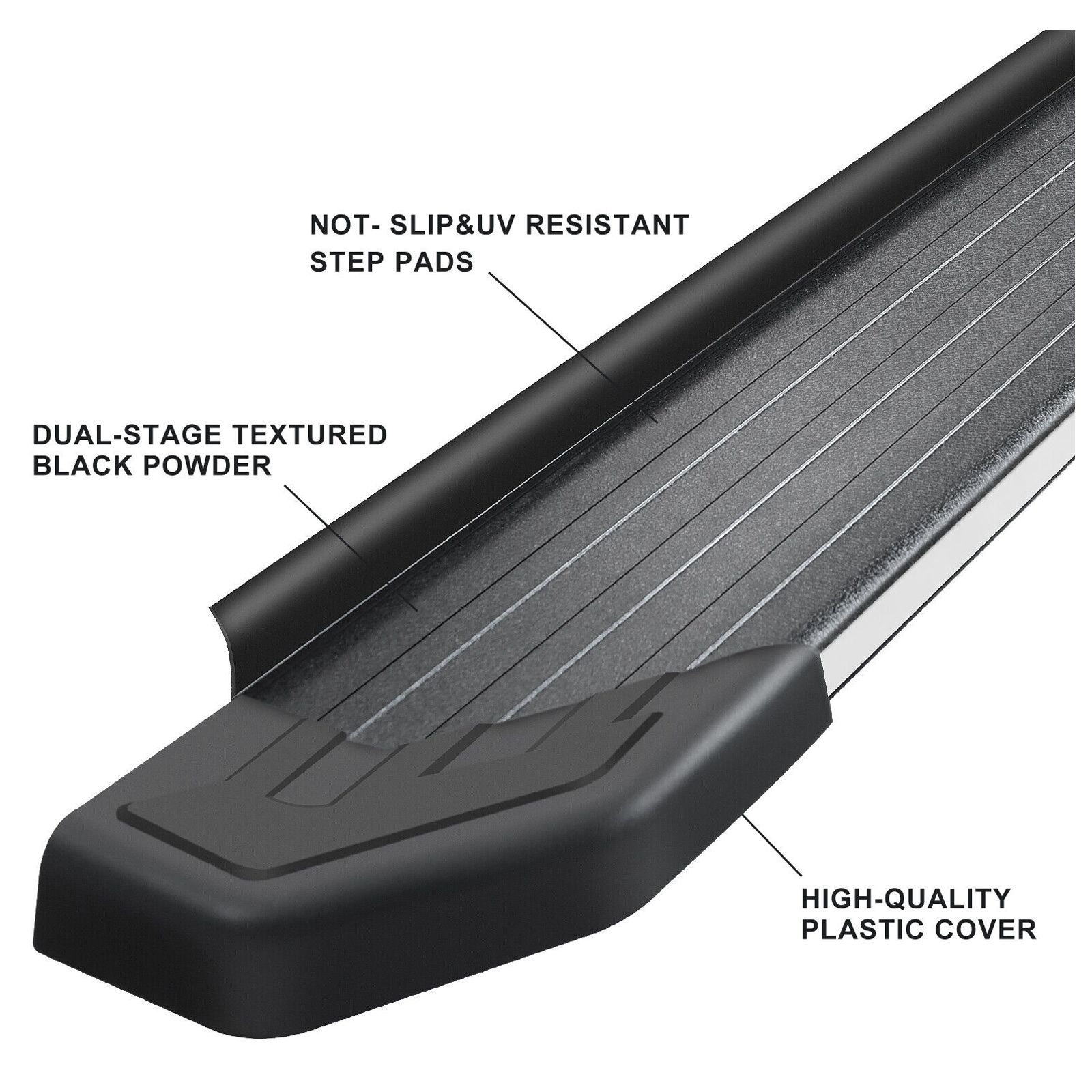 For 2019-2022 Pilot Black Edition 5.5" Running Boards Nerf Bars BLK Aluminum+SS
