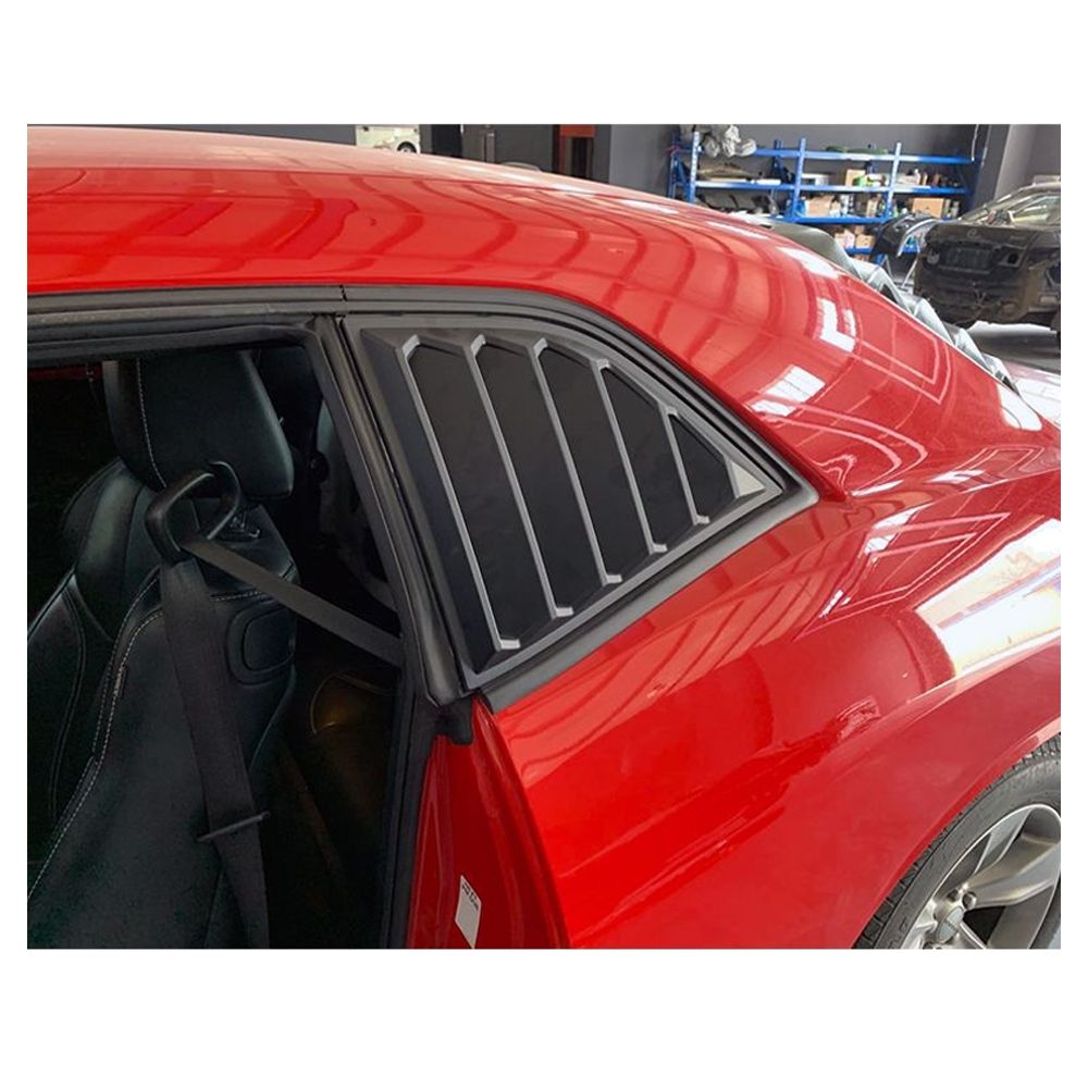 Fits 08-23 Dodge Challenger XE V4 Style Side Window Louver Cover Matte Black
