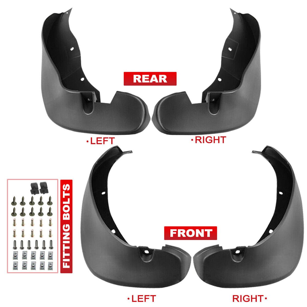 For Mazda 4x Front & Rear Splash Guards Mudguards Mudflaps For Mazda Miata 90-97
