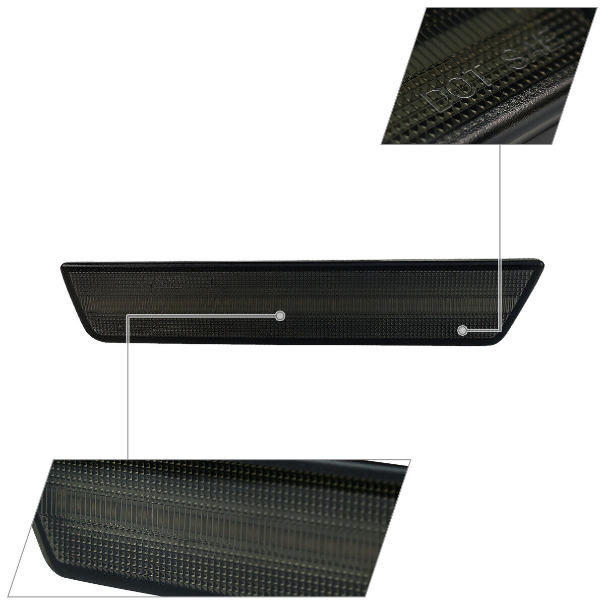 Smoke Side Marker Lights Front&Rear 4 Pieces