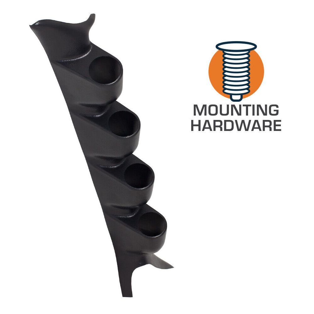 For Ford 1999 - 2007 Ford SuperDuty F-250 F-350 Quad 4 Gauge Black A Pillar 52mm