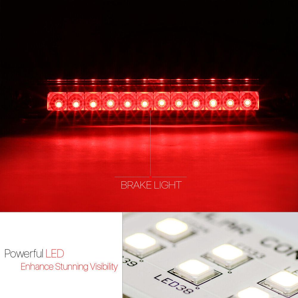 Fits 1993-1997 Passport/Rodeo [Black/Clear] LED Third 3rd Brake Light Tail Lamp
