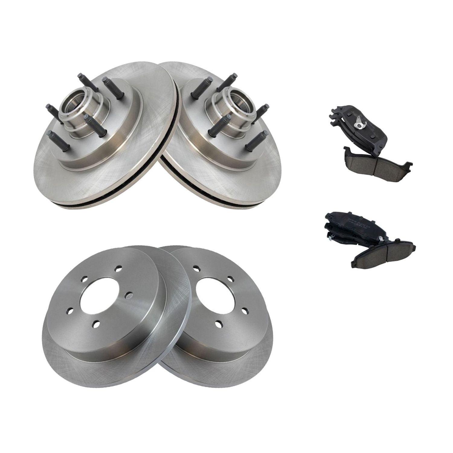 For 00-03 Ford F-150 Front & Rear Premium Ceramic Disc Brake Pad & Rotor Kit W/