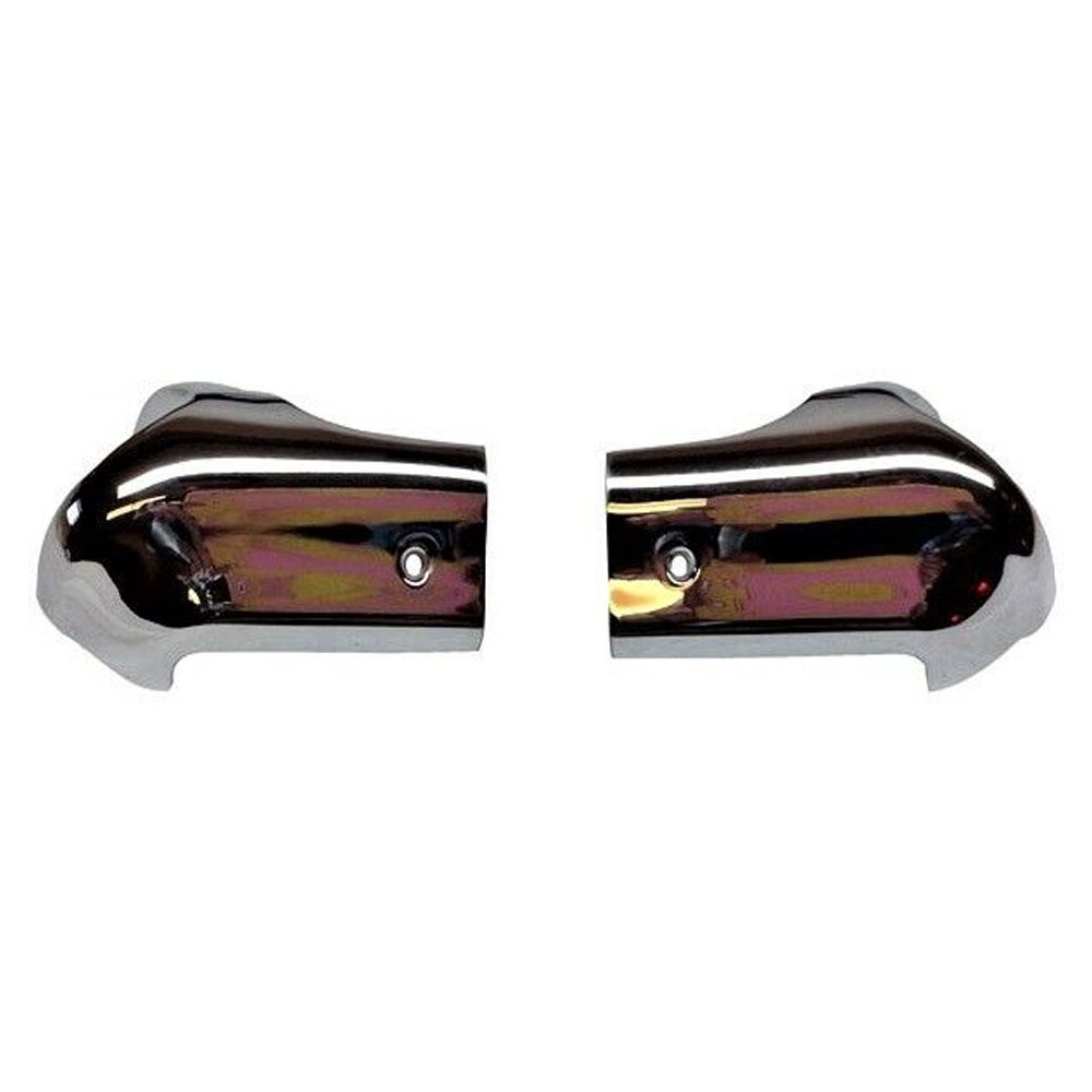 For Pontiac 64-65 GTO Base Convertible Windshield Chrome Header End Caps - Pair