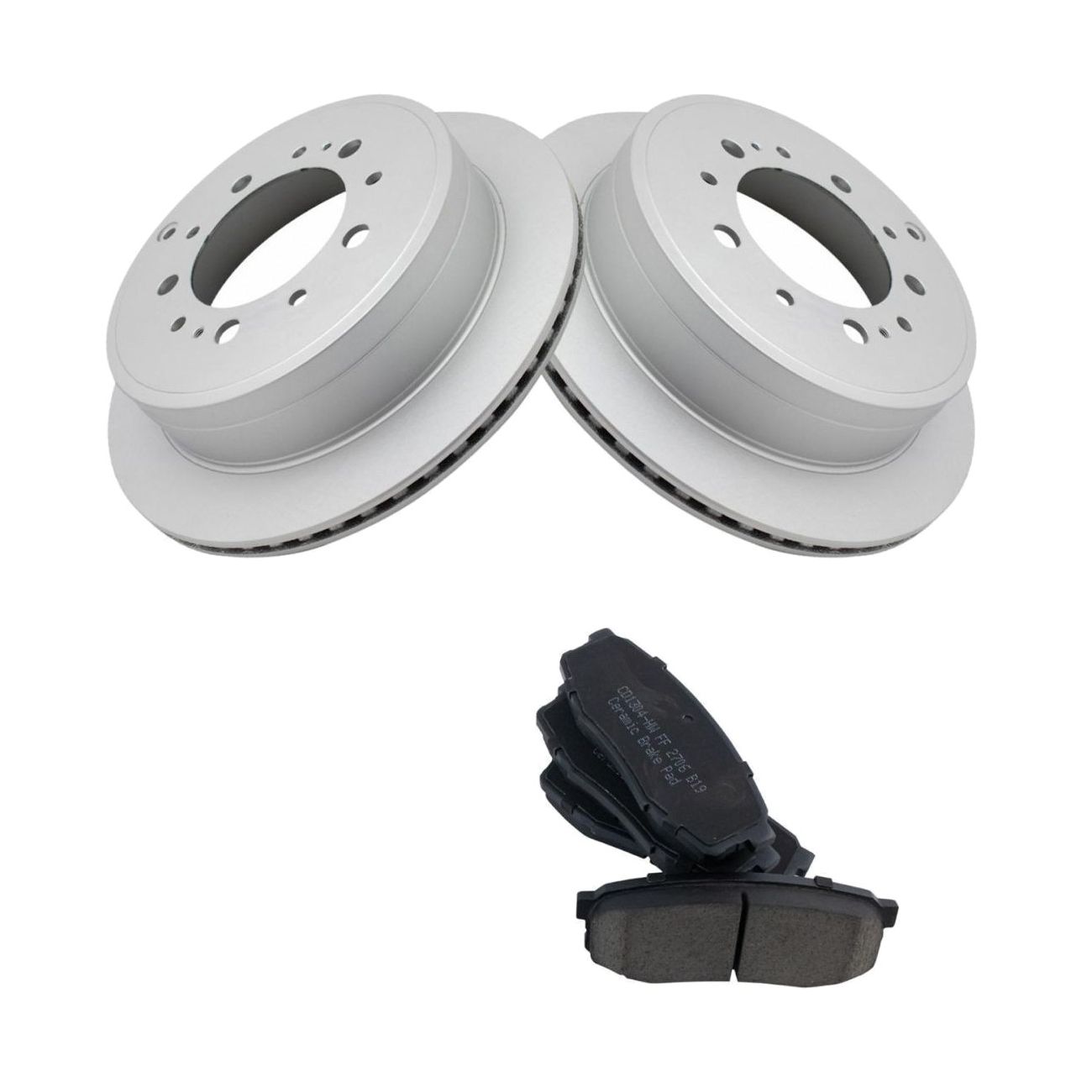 For 08-20 Sequoia Sport Utility Rear Ceramic Brake Pads & G-Coated Rotor Kit