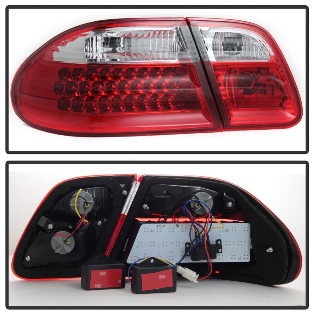 For 1996-02 Mercede-Benz W210 E300 E320 E430 E55 Red Clear LED Tail Lights Lamps