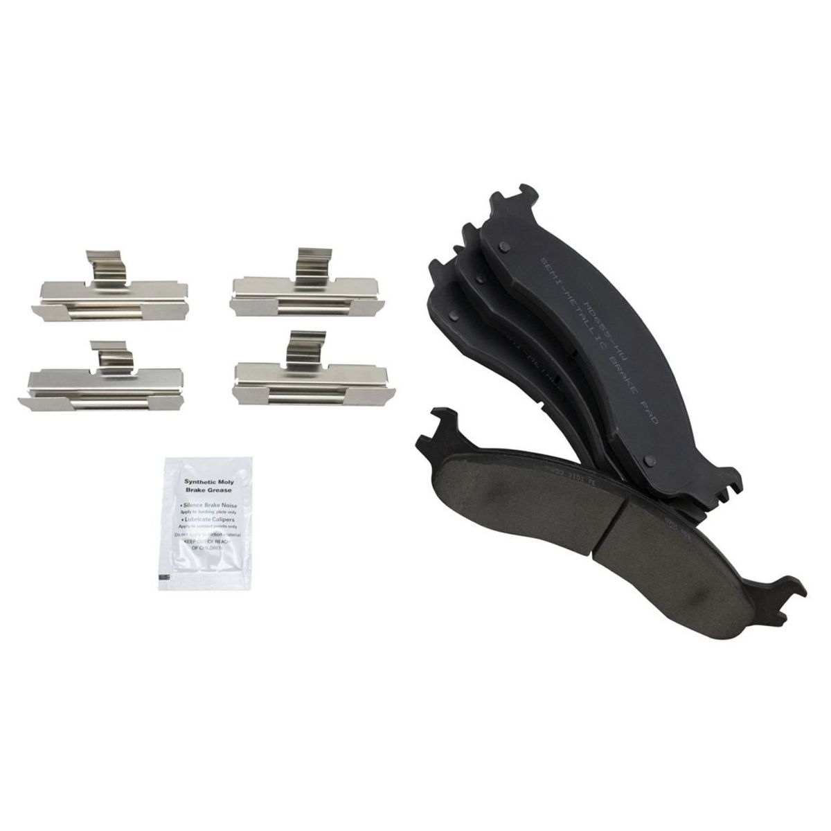 For 03-07 E-250 Front & Rear Premium Posi Semi-Metallic Disc Brake Pad Set Kit
