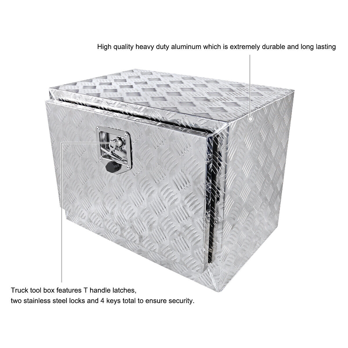 Tool Box 24" Heavy Duty Aluminum Pickup Trailer Underbody Storage+Lock