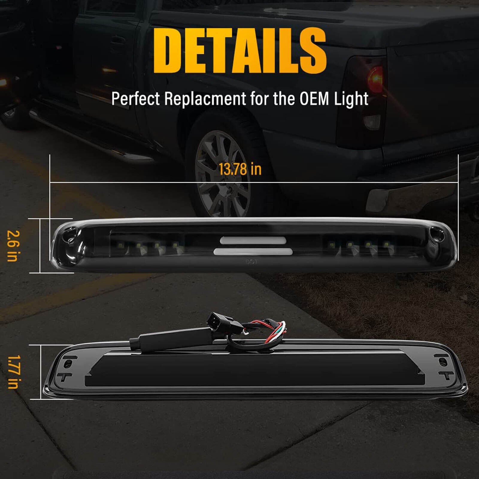 3 Sets Of - Cab Roof Center 3rd Brake Cargo Light