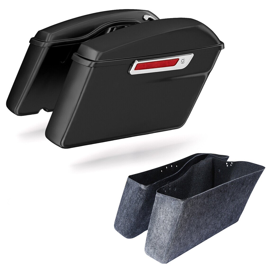 Matte Black Saddlebags W/ Latch Fit For Harley-Davidson Harley Heritage Softail