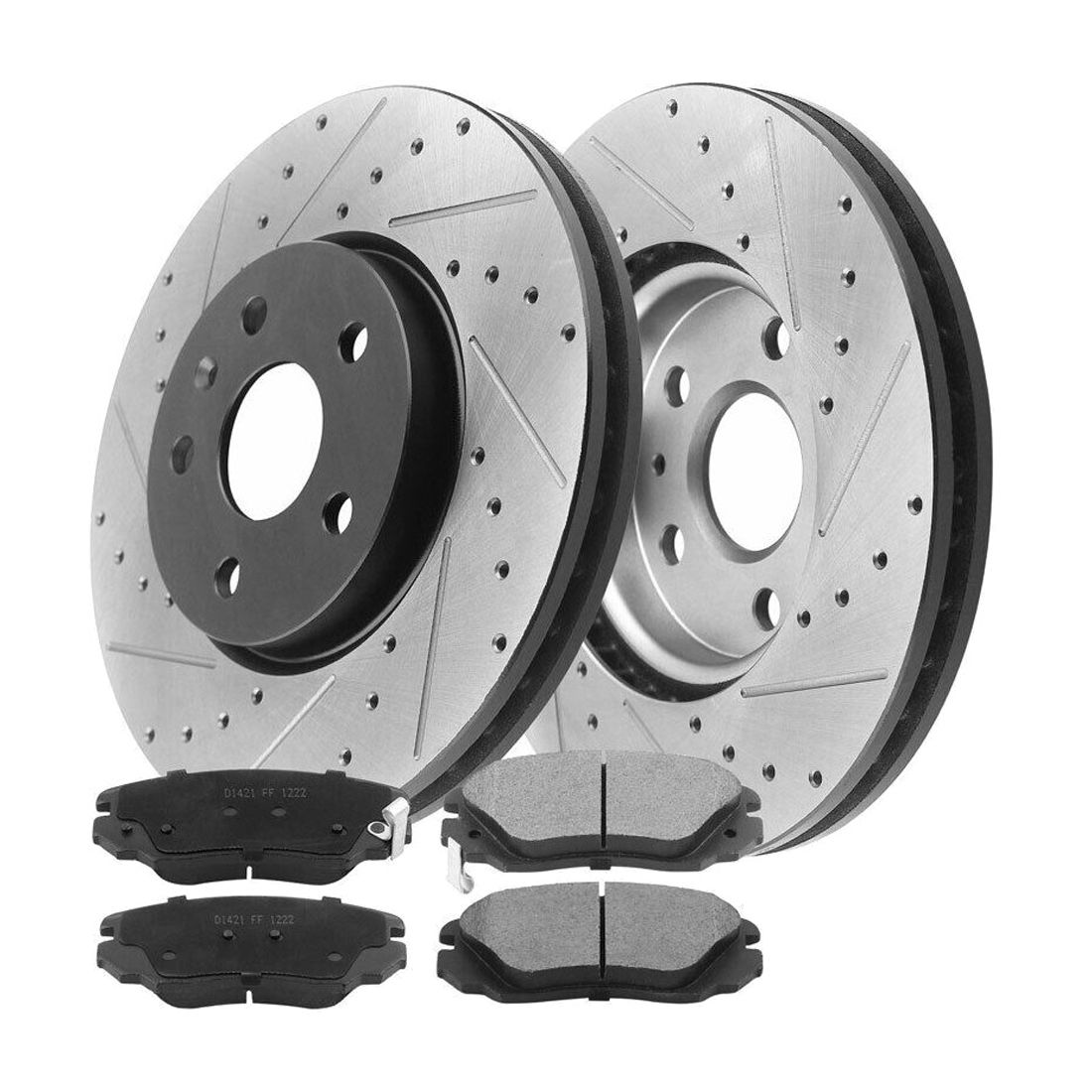 Front E-Coating Brake Rotors + Brake Pads