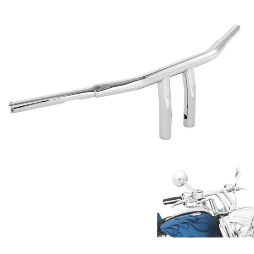 Chrome 1-1/4" Fat 8"Rise T-Bar Handlebar For Harley-Davidson Road Drag Bar