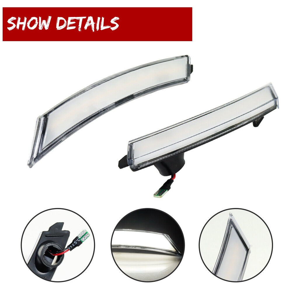 2x Clear Lens LED Front Sidemarker Lights & Sky