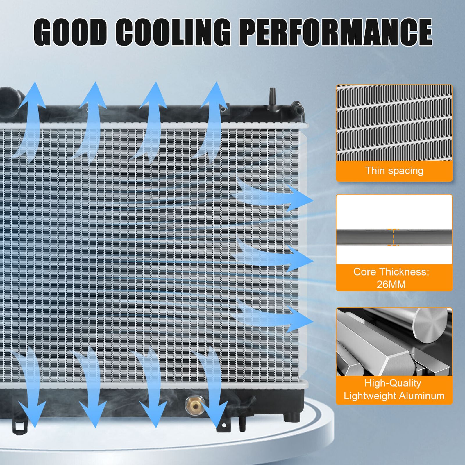 Aluminum Radiator For 2005-2010 Legacy A86490-10164445 2.5 H4 CU2778 45111AG02A