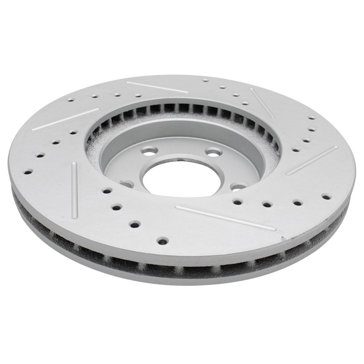 Brake Rotor Drilled Slotted Front Coated