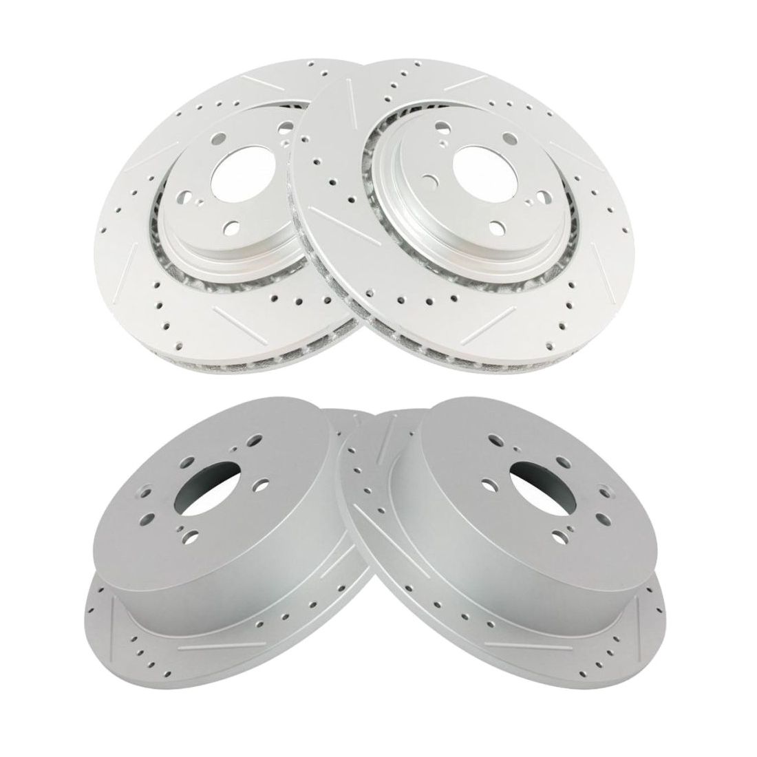 Front Rear For 2013-2015 RX350 F Sport Drilled Slotted Coated Rotors W/Fluids