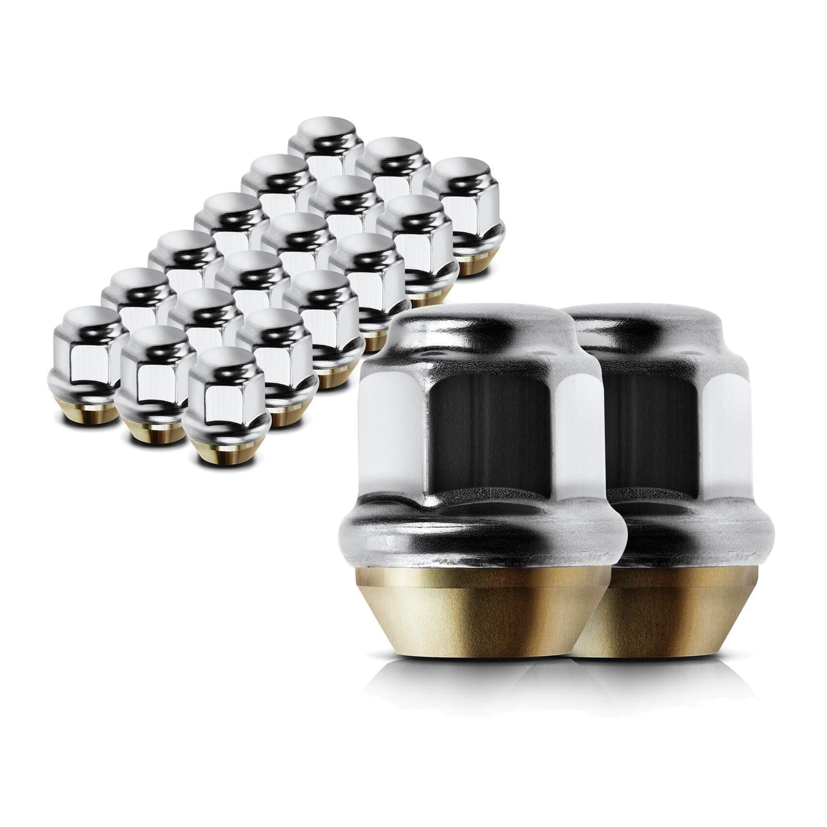 20x M12-1.50 Front & Rear Dometop Wheel Lug Nut For Ram C/V Dodge Ford Acura BMW