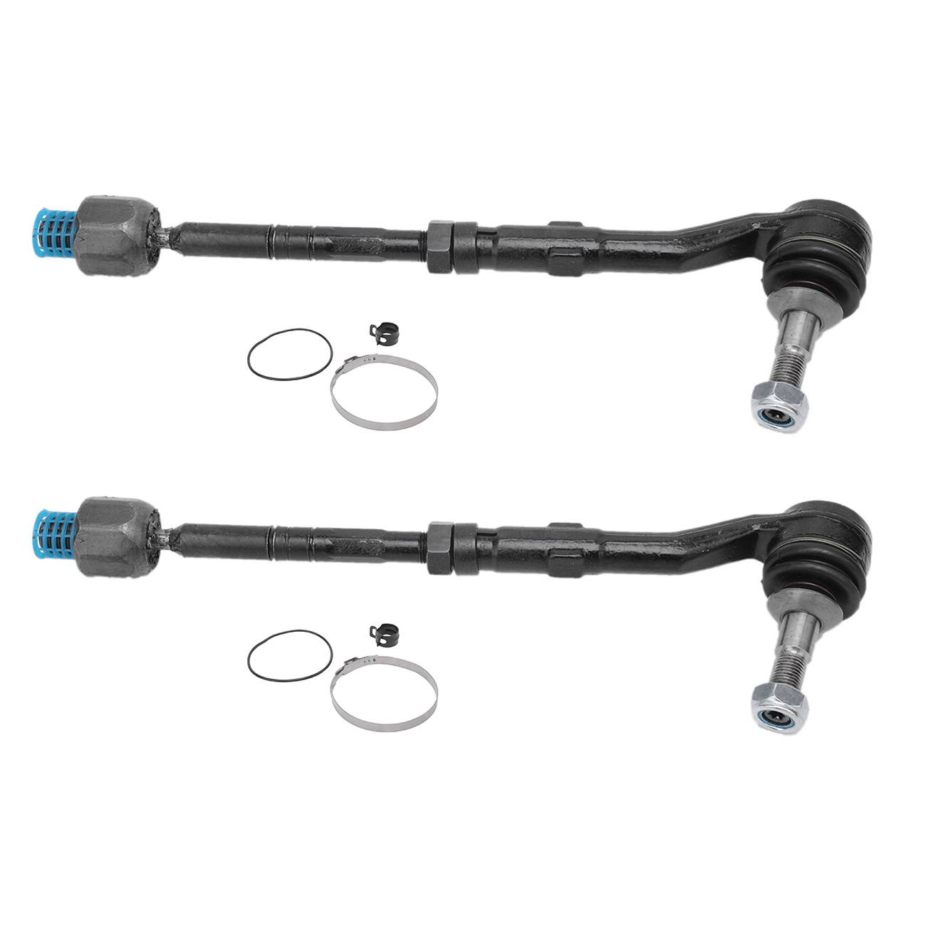 2 Sets Of - Front L & R Inner & Outer Tie Rod W/ Steering Rack Boot Kit For BMW E60