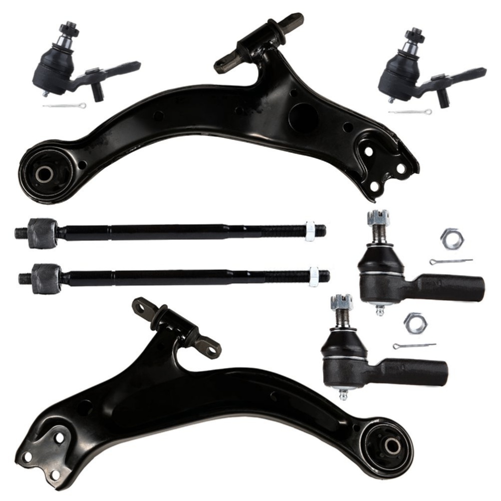 8pcs Control Arms + Tie Rod Ends For 98-04 Avalon 98-03 Sienna 99-03 Solara