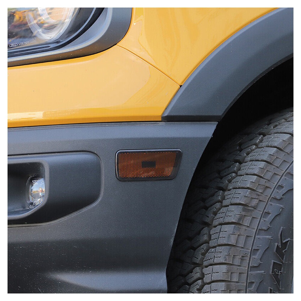 4x Smoked Black Front Rear Side Wheel Eyebrow Light Cover Bronco Sport