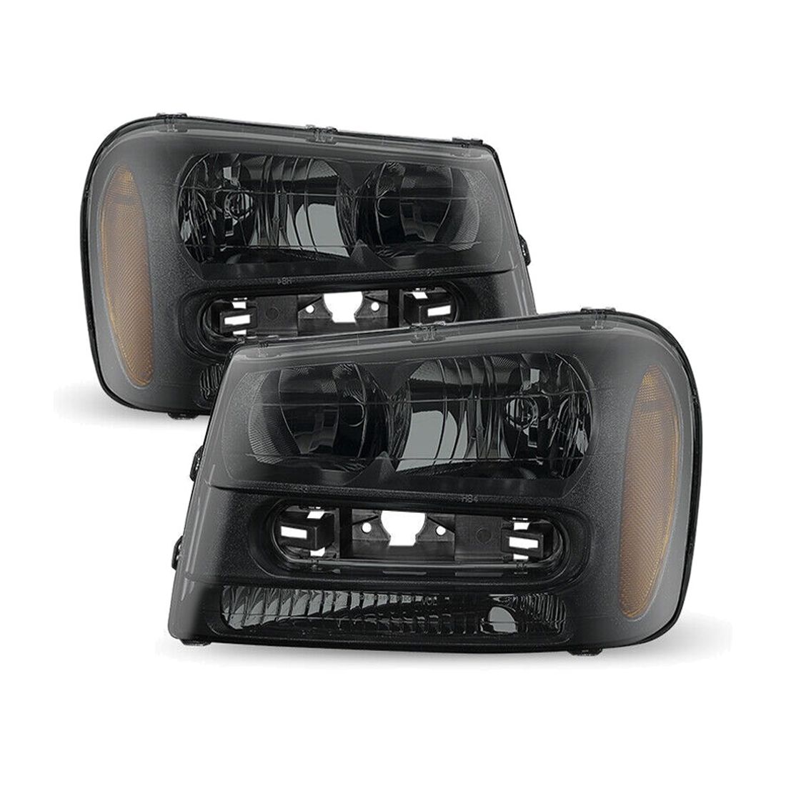 [Exclusive Dark Smoke] 2002-2009 Chevy Trailblazer Headlights Headlamps 02-09