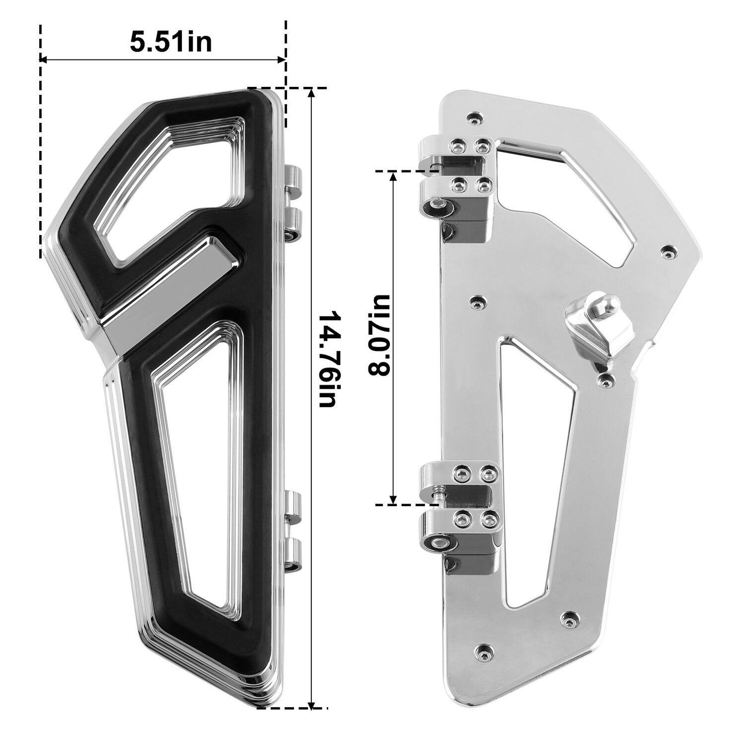 For 18-23 Harley-Davidson CVO Road Glide Chrome Driver Passenger Floorboards