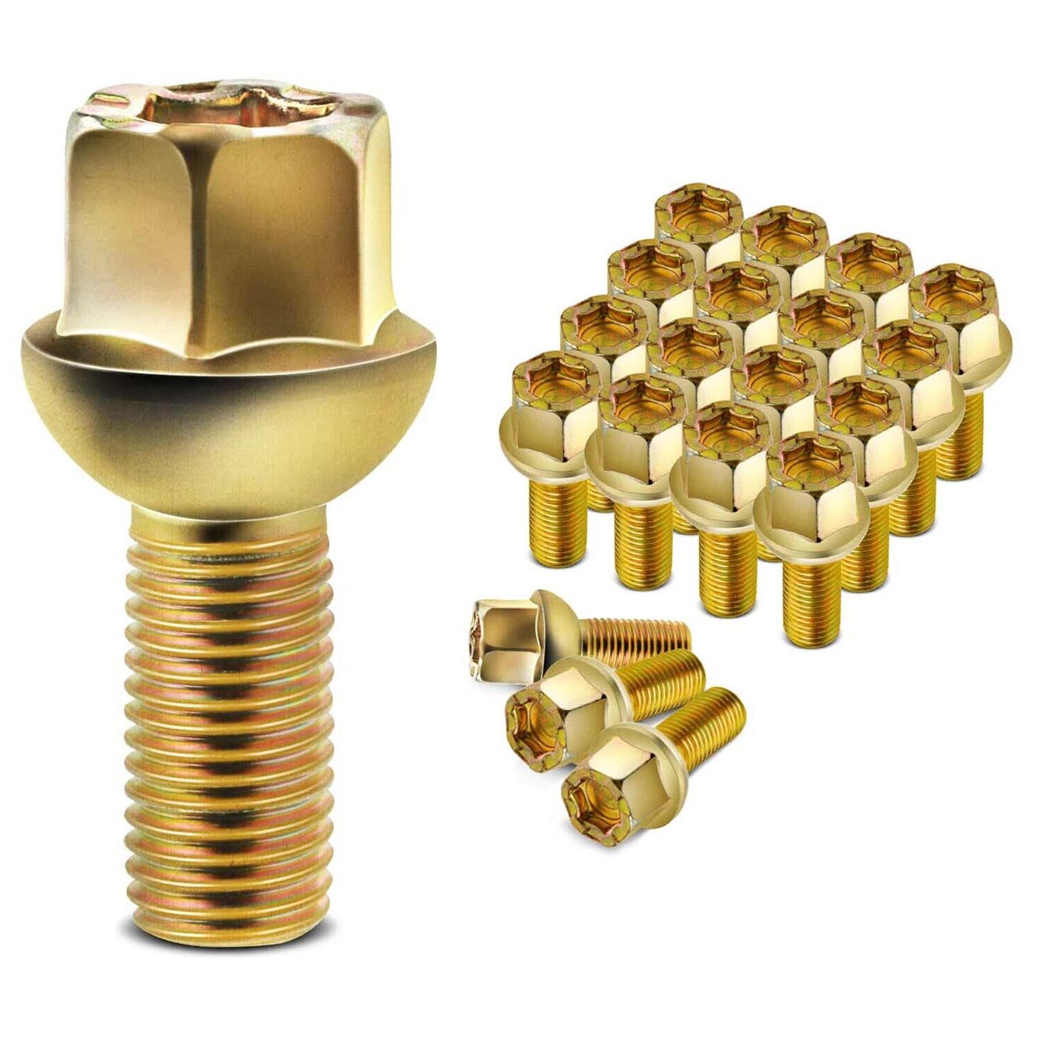 20x M12-1.50 Wheel Lug Bolts For Volkswagen Golf Jetta Passat Cabrio Audi 4000