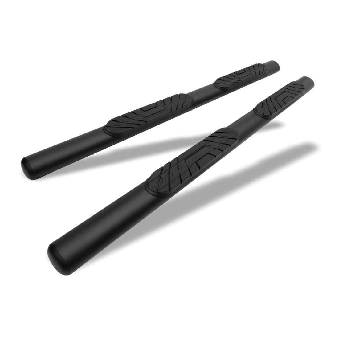 4" Texture Black Side Step Rails For Dodge Ram Quad Cab Nerf Bars
