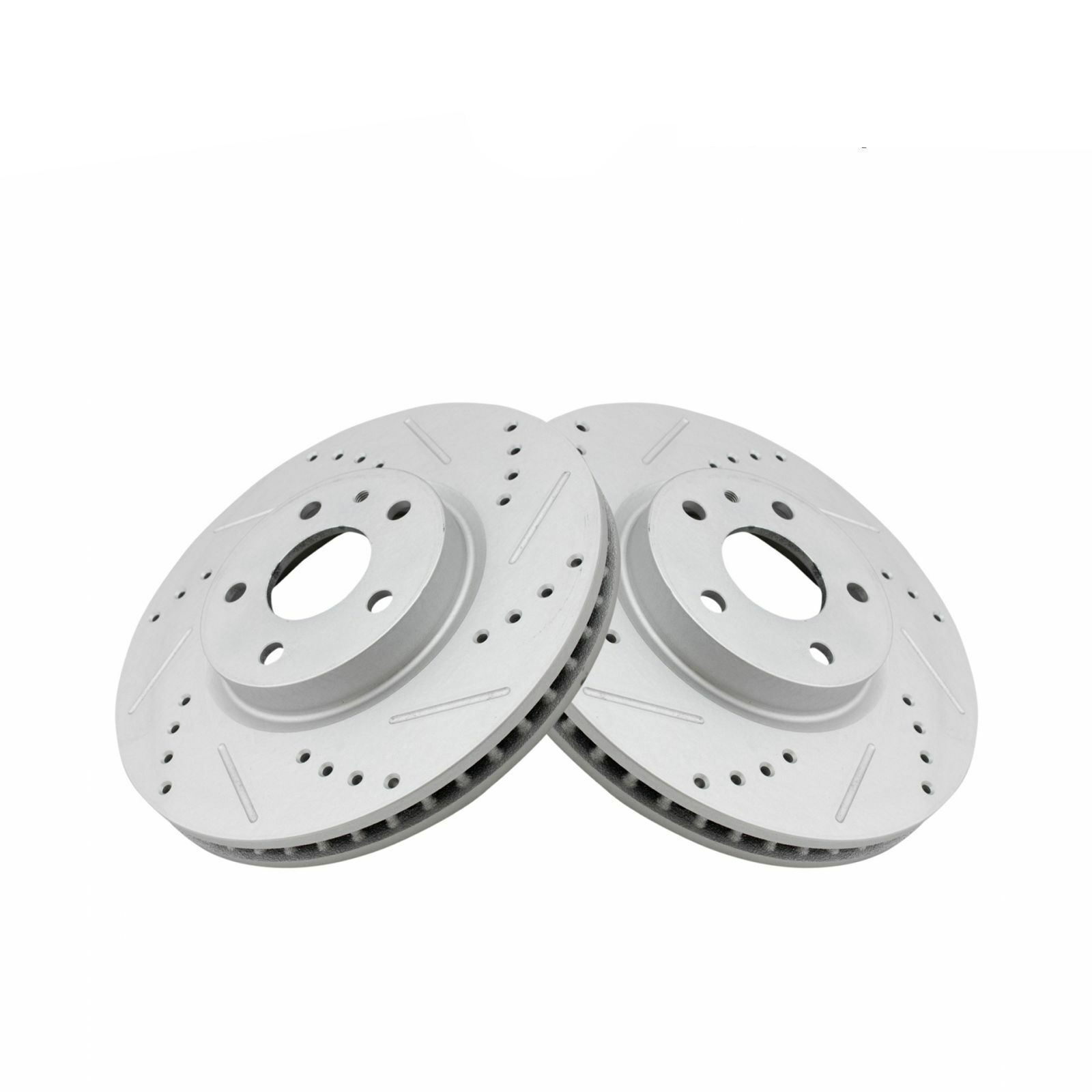 Front Disc Brake Rotor Performance Drilled Slotted G-Coated Pair For Fusion MKZ