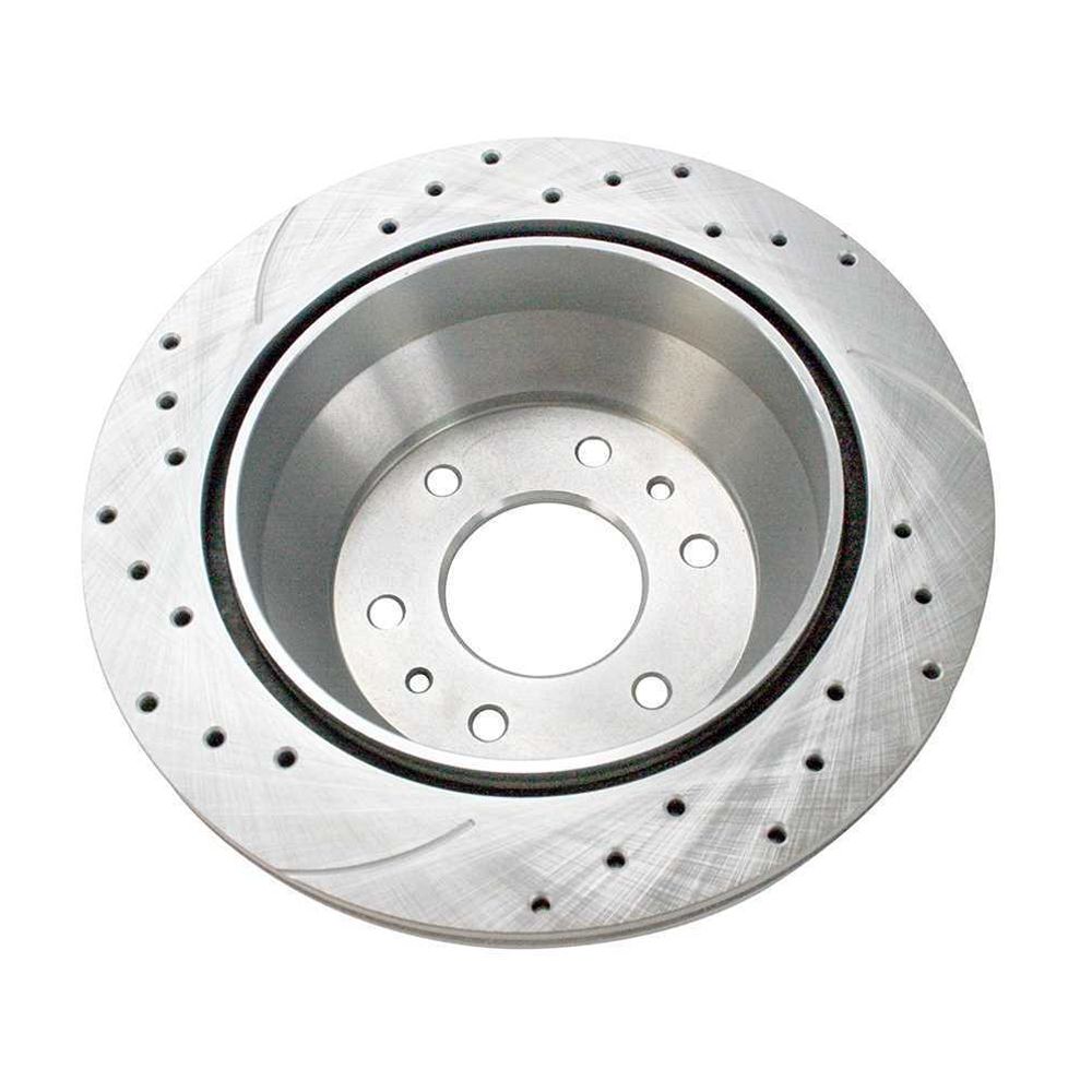 Rear Drilled Slotted Brake Rotors Silver 2 For Chevy Trailblazer GMC Envoy