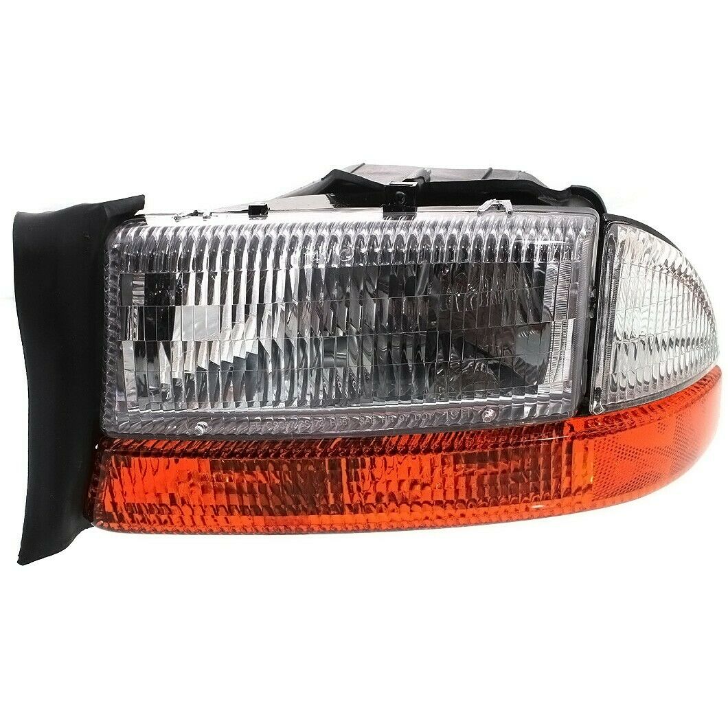 Headlight Set For 1997 Dakota 1998 Durango Driver/Passenger Side W/ Bulb