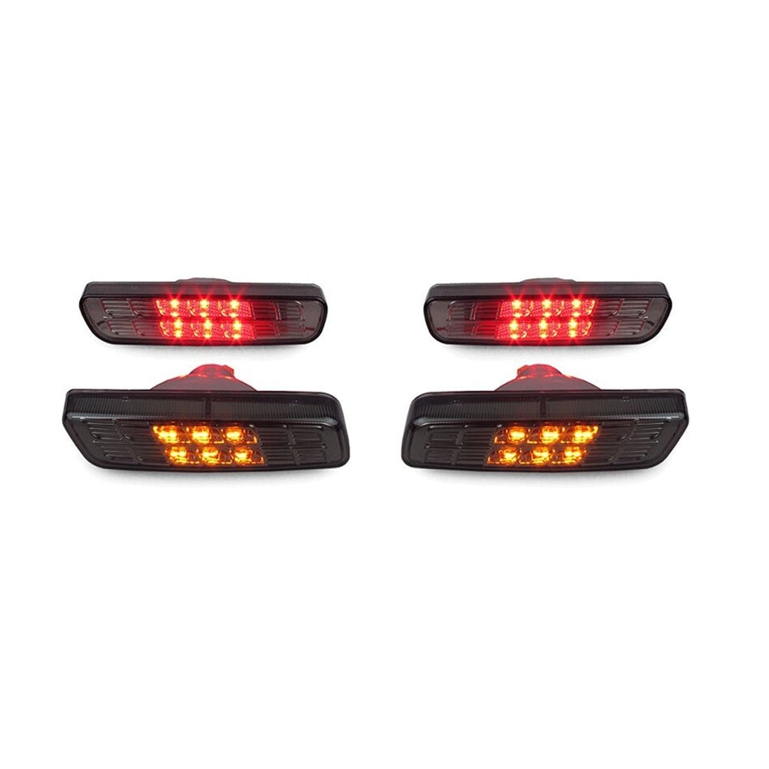 For 2001-2005 IS300 Crystal Smoke Front Amber+Rear Red Led Bumper Side Markers