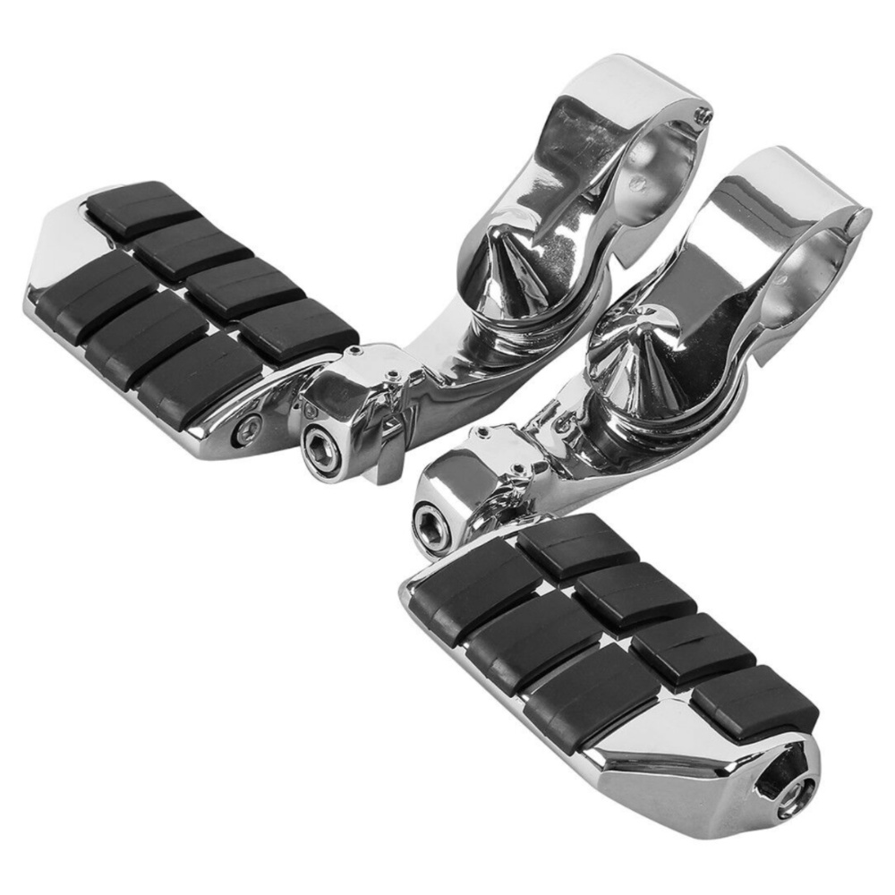 2 Sets Of - 1.25" Chrome Adjustable Highway Short Mount Foot Pegs Fit For Harley