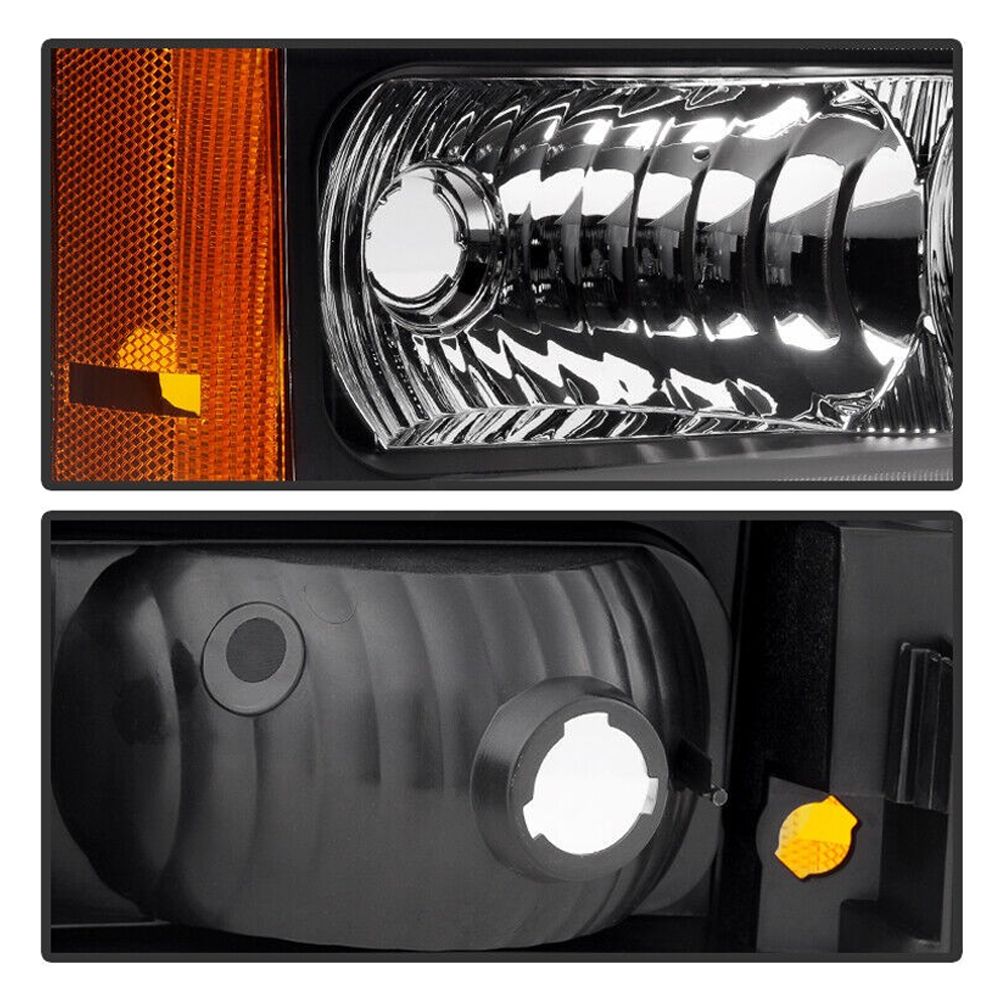 Black For 05-06 Avalanche 1500 LS Bumper Corner Signal Parking Lights Lamps Set