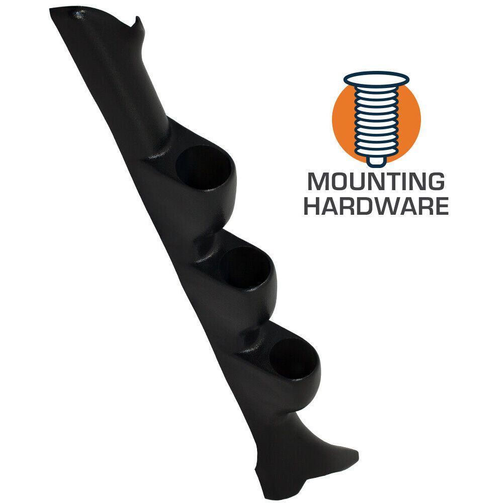 Black Triple Gauge 52mm Pillar For 1995-2002 Pontiac Sunfire