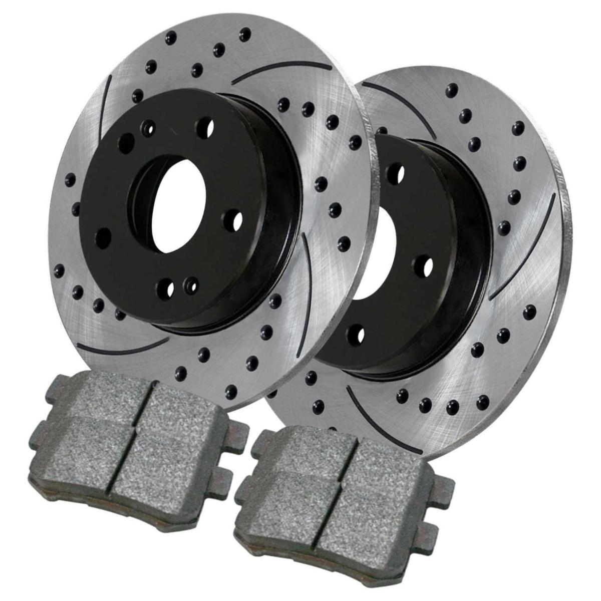 For 1998-1999 2002 Honda Accord Rear Drilled Slotted Rotors And Ceramic Pads