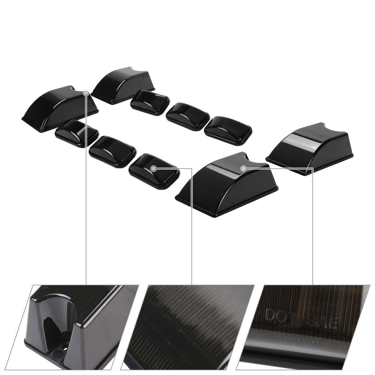10PC Smoke Marker Lights / SUT LED Cab Roof Top Lamps