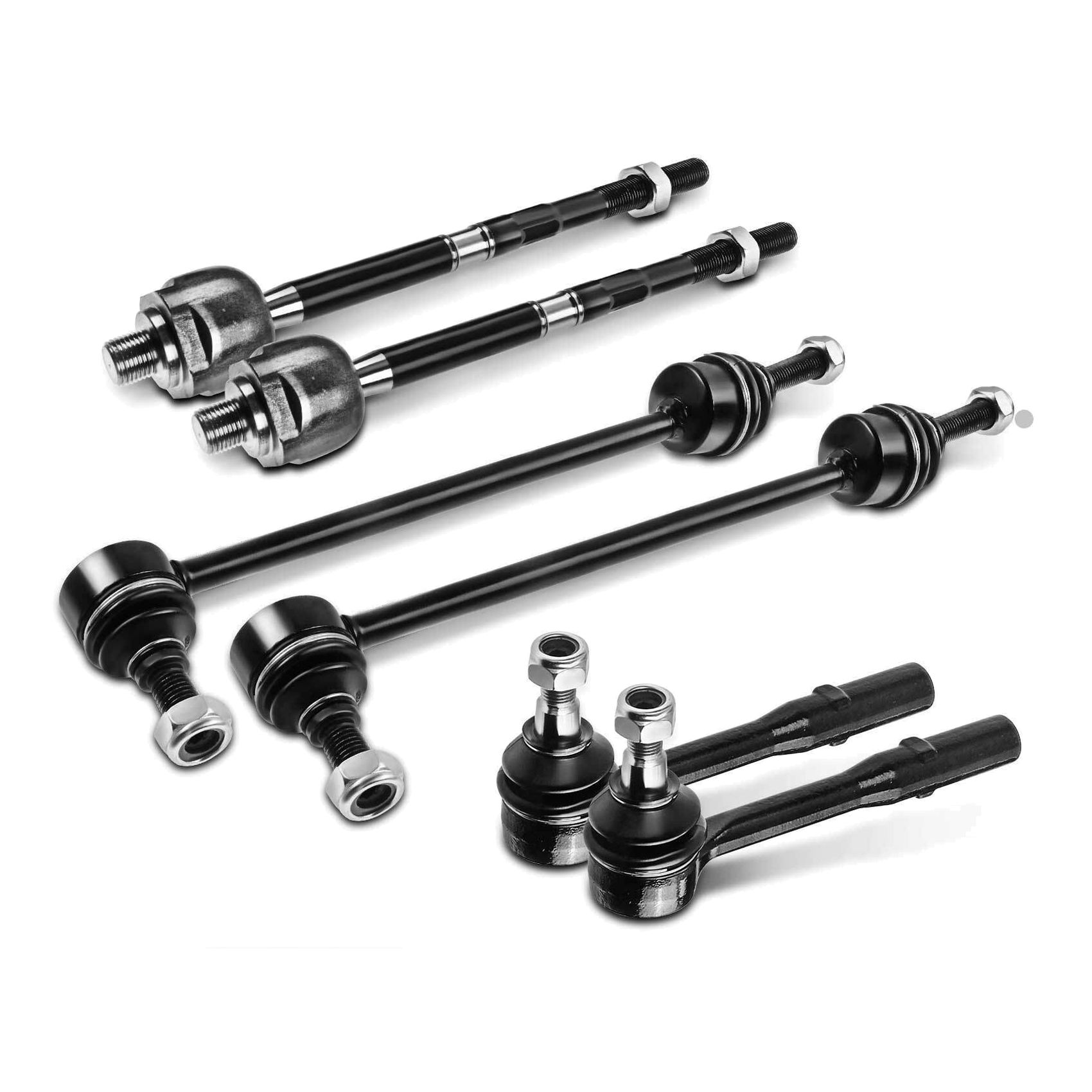 6x Front Sway Bar Links Inner & Outer Tie Rod Ends For Mercedes-Benz S W221 W222