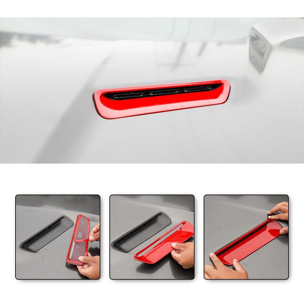 Pair Cowl Vent Hood Scoop Air Vent Trim Bezels