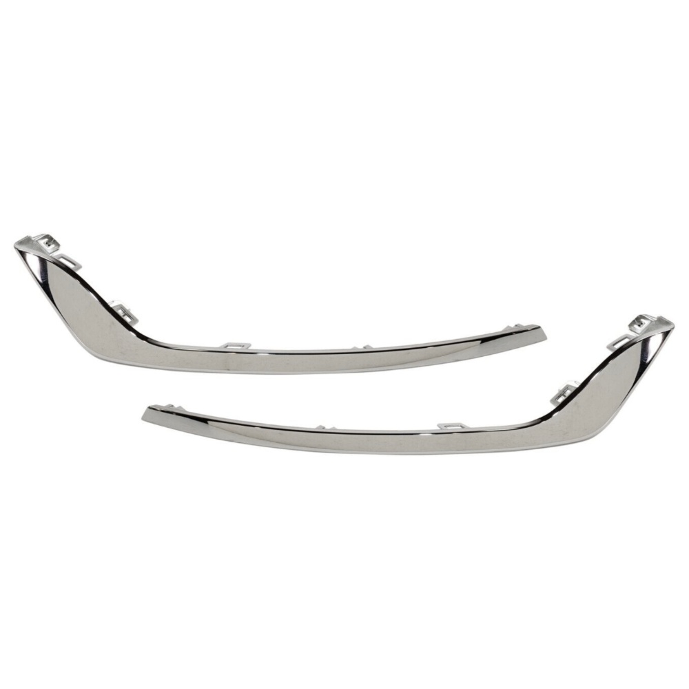Set Of 2 Bumper Face Bar Trims Molding Step Pads Front Driver & Passenger Pair