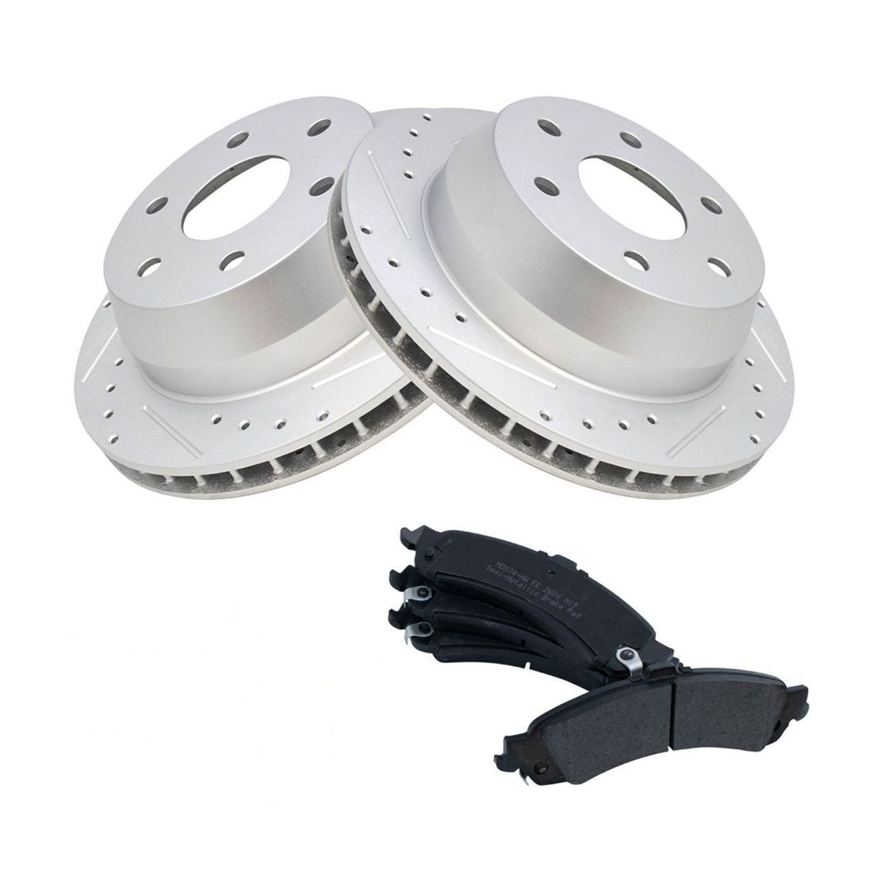 Rotor & Brake Pad Posi Metallic Performance Drilled Slotted Rear Kit