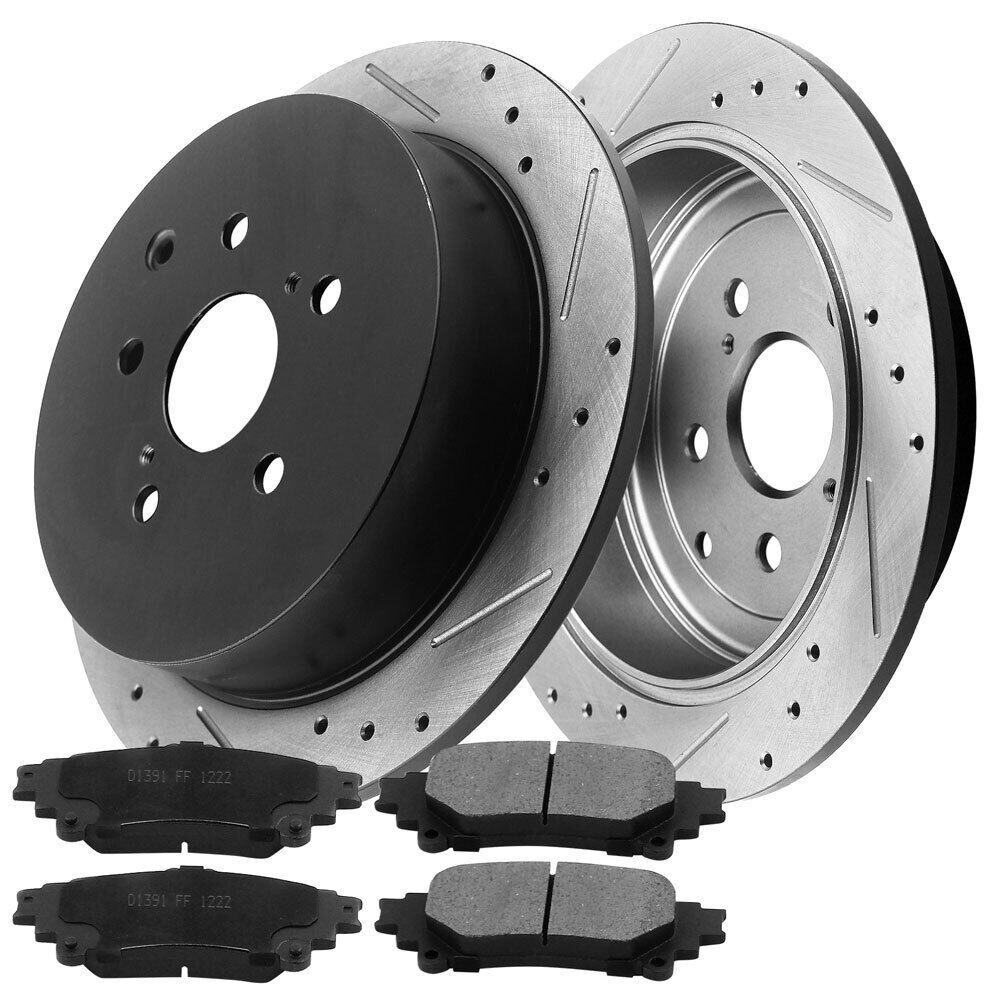 Front & Rear Brake Rotors + Pads For 2014 - 2019 Toyota Sienna Highlander 3.5L