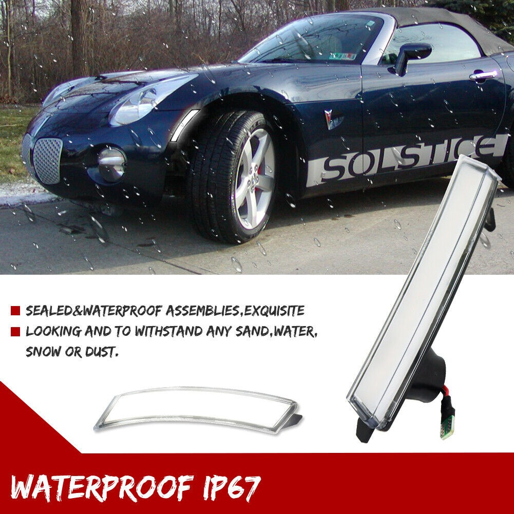 2x Clear Lens LED Front Sidemarker Lights & Sky